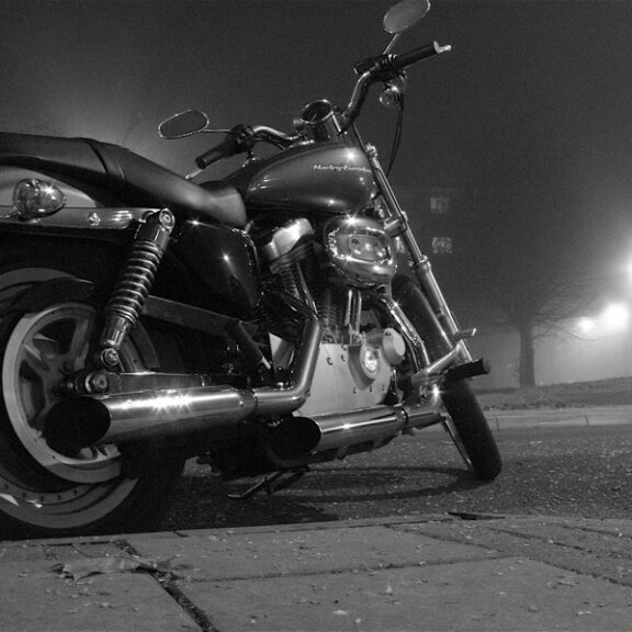 Motorcycle at night